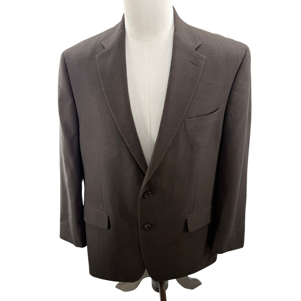 Lauren Ralph Lauren Mens 44R Brown Textured Two Button Blazer Sport Coat 44 R